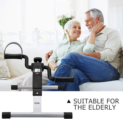 Folding Pedal Exerciser, Mini Under Desk Bike - Portable Foot Hand Cycle Peddler Machine Bicycle Exerciser for Arm Leg While Sitting