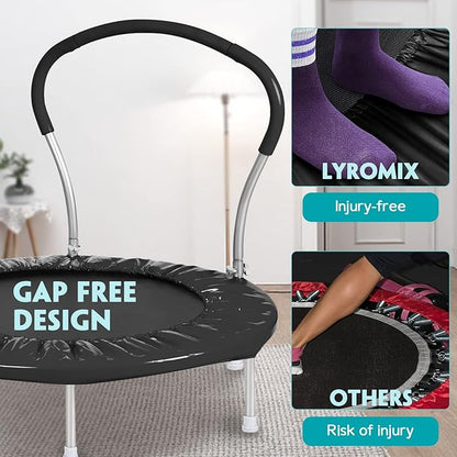 36-Inch Kids Trampoline with Handle - Indoor Mini Tranpoline for Toddlers, Small Fitness Rebounder for Indoor and Outdoor Use