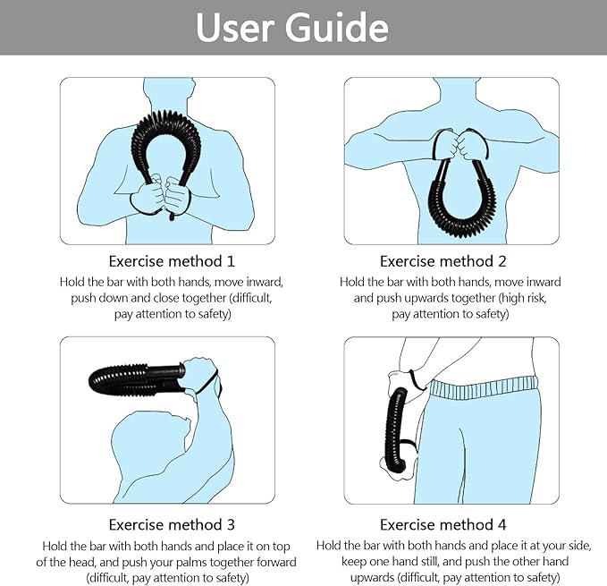 Boshen Power Twister Bar for Arm Upper Body Strength Training Workout Heavy Duty Arm Builder 44lbs/66lbs/88lbs/110Ibs for Choice