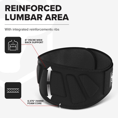 Weight Lifting Belt For Men and Women - 6 Inch Auto-Lock Weightlifting Back Support, Back Belt for