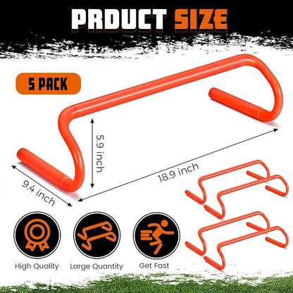 5 Pcs Speed Agility Training Hurdles Detachable Durable Equipment Plyometric and All Purpose Speed Training Hurdle Equipment for Athletes Soccer Basketball