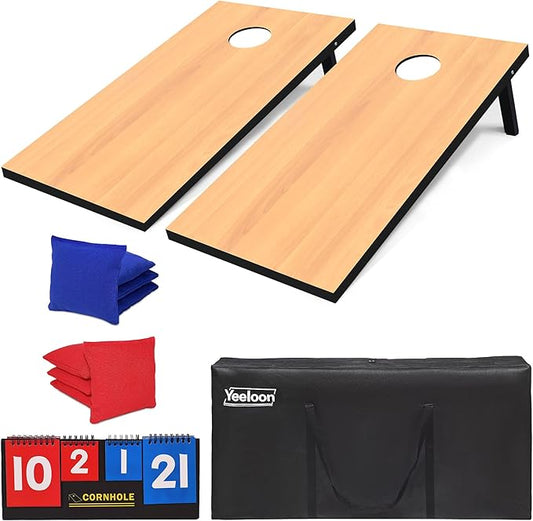 Cornhole Set, Regulation/Tailgate Size Cornhole Boards with 8 Bean Bags and Carrying Case, 4x2/3x2