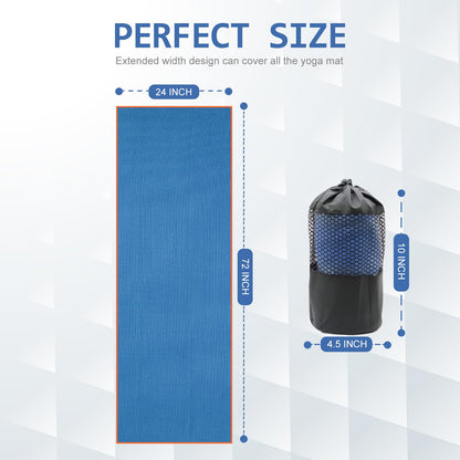 Eunzel 2 Pack Hot Yoga Towel with Grip Dot, Non Slip Yoga Mat Towe Sweat Absorbent Towel for Hot