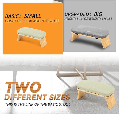 Meditation Bench, Bamboo Meditation Stool, Folding Kneeling Meditation Bench, Seiza Prayer Bench, Prayer Bench with Meditation Cushion, Kneeling Stool (Beige & Bag)