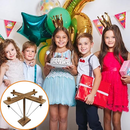 Ring Toss Game, Ring and Hook Game, Patio Games, Ring toss Game for Adults,Games for Adults Party,Handmade Wooden Interactive Game Home and Party Fun, Yellow-Brown