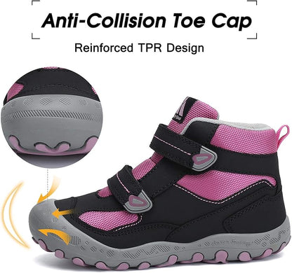 Mishansha Kids Hiking Boots Toddler Girls Boys Hiking Shoes Water-Resistant Anti-Collision Non-Slip Athletic Outdoor Trekking Boots