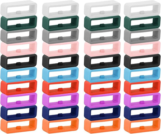 40 Pack Magic band locks, Magic Band Holder Silicone Watch Strap Holder Loop Fastener Holder Rings Replacement for Smartwatch Accessories (Muilt-Colorful)