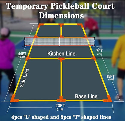 Pickleball Net for Driveway, Portable Pickleball Net System with Regualtion Size 22FT Pickle Ball Net, Outdoor Pickleballs, Carry Bag, Weather Resistant Metal Frame