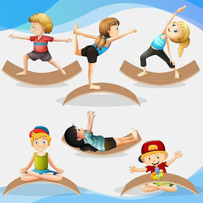 Balance Board Kids, [Natural Wood] Wobble Board for Kids Toddlers, Open Ended Montessori Waldorf Learning Toy, Gifts for 3 4 5 6 7 8 Year Old Boys Girls Kids Birthday & Christmas Stocking Stuffers