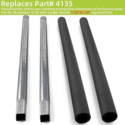 Trampoline Poles Replacement for Skywalker Or Jumpzylla,Galvanized Trampoline Enclosure Pole for Skywalker or Jumpzylla,Replace Parts#4201 4202 4135 OR for Jumpzylla 8ft 10ft&12ft 14ft