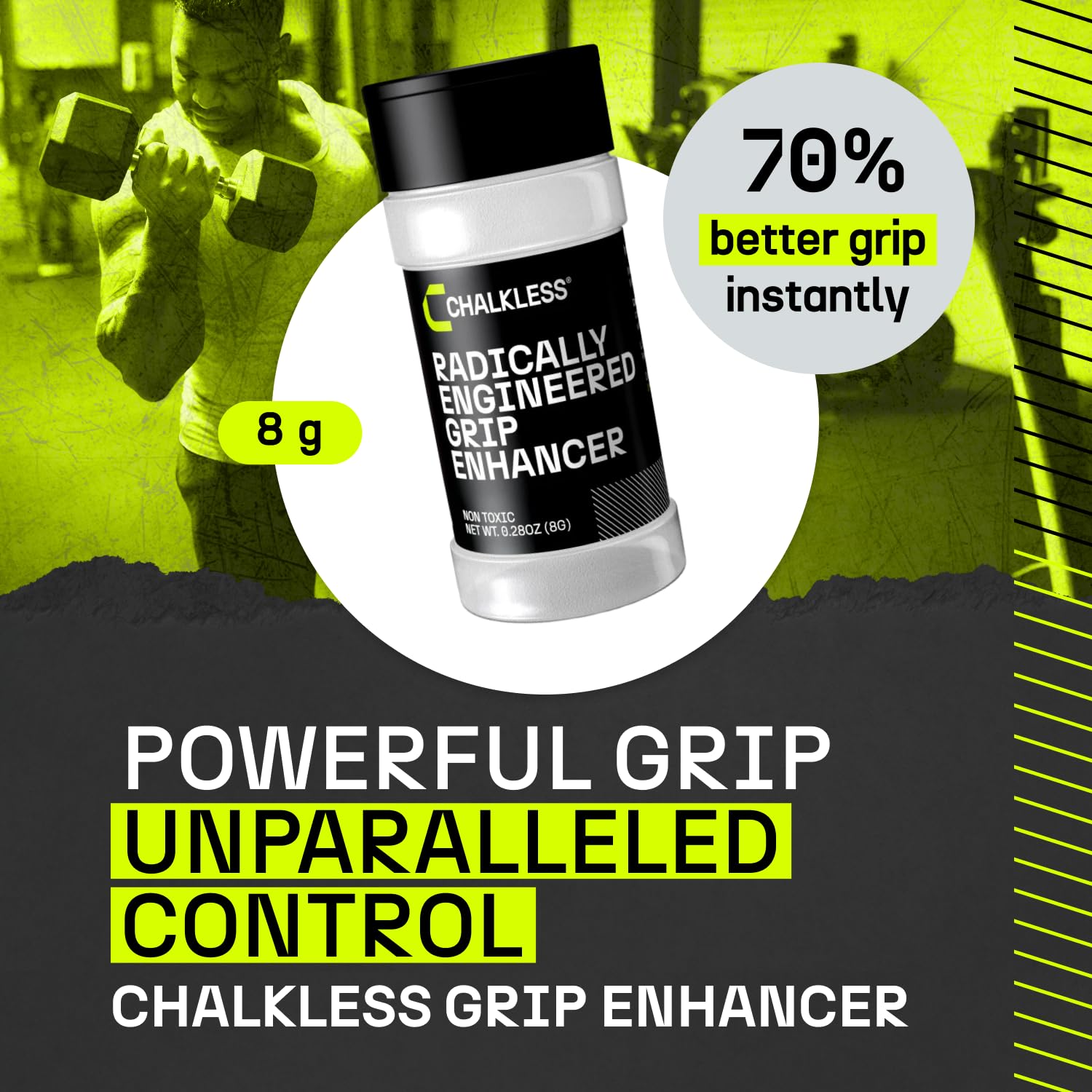 Chalkless Grip Enhancer - Premium Liquid Chalk Alternative & Less Mess Hand Chalk for