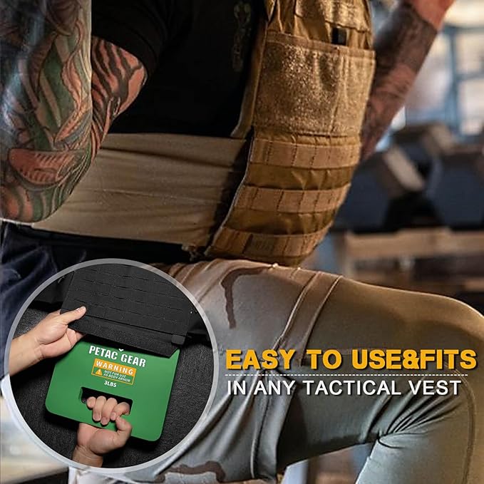 PETAC GEAR Tactical Weights Plates For Weighted Vest For Men Workout,5/10/15/20 LBS Weight Strength Training Vests Equipment Workout Gear