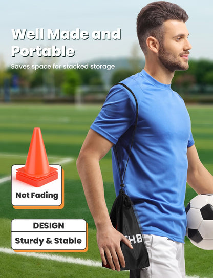 GHB Soccer Cones 7" 9" of 12 24 Pack Disc Soccer Sport Cones