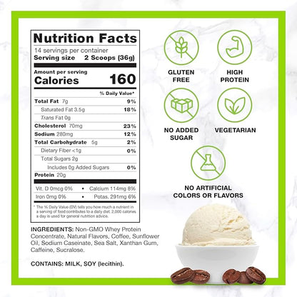 Chike Sweet Cream High Protein Iced Coffee, 20 G Protein, 2 Shots Espresso, 2 G Sugar, Keto Friendly and Gluten Free, 14 Servings (17.8Ounce)