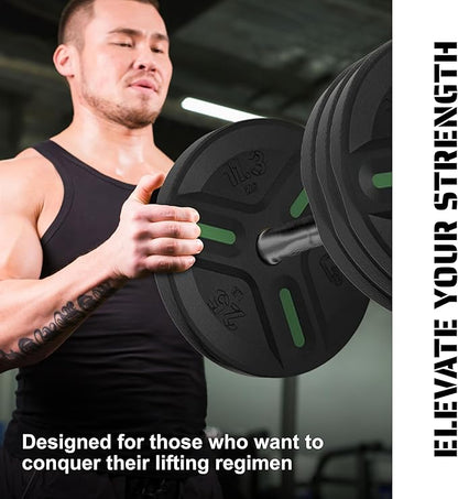 Cast Iron Plate Weights by Tribe WOD- Gym Weights for Men and Women, Cast Iron Plate Weights 1 of 2, Rubber and Steel Weights for Lifting (1 Plate)