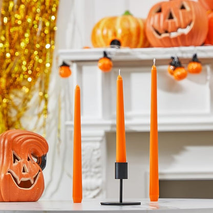 MTLEE Taper Candles 8/10/12 Multi Height Unscented Taper Candles 8 Burn Hours for Dinner Decorative Home Decoration Wedding Party Candlesticks(Orange,36)