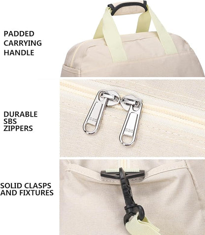 14 inch Small Gym Bag for Women & Men, Mini Duffel Bag for Travel Sports Lightweight Carry On Bag (Beige)