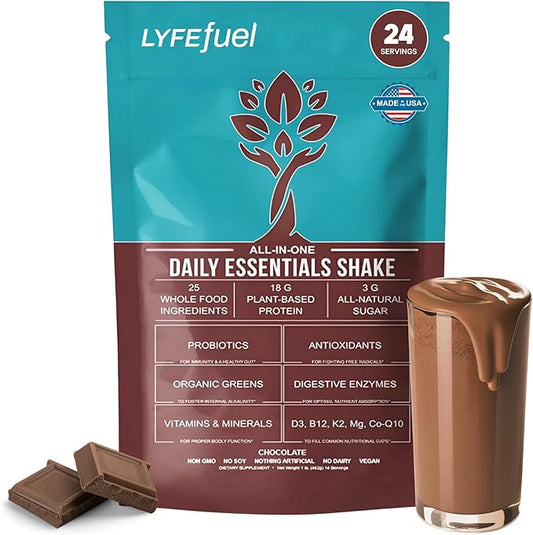 LyfeFuel All-in-One Essentials Nutrition Shake | Complete Meal Replacement Powder | 50+ Superfood