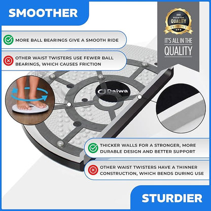Daiwa Felicity Figure Trimmer Ab Twister Board - Waist Twister Machine for Core & Abs Exercise - Waist Twisting Fitness Tool, Dizzy Disc Twist Board for Slimming Workout with 8 Magnets Reflexology