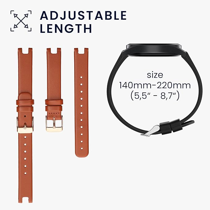 kwmobile Real Leather Watch Strap Compatible with Garmin Lily Sport - Fitness Tracker Replacement Sports Wristband with Clasp