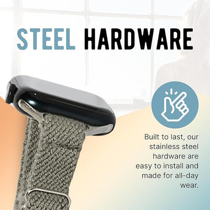 Braxley Bands - Organic Cotton Watch Bands For Women and Men, Compatible With All Apple Watch Sizes and Series - Washable, Sweat-Absorbent, Breathable Fit, Elastic Smart Watch Bands