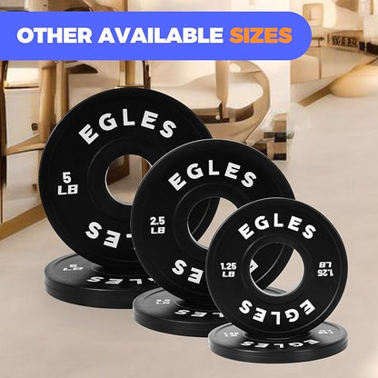 Egles Change Plates Set 1.25LB, 2.5LB, 5LB - Rubber-Coated Weight Plates in Pairs, Olympic Bumper Plates, Color-Coded, IWF Standard, Fit 2-Inch Barbells Strength Training Weight Plates Gym & Fitness