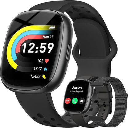 Fitness Trackers for Men Smart watch: Fitness Tracker with Blutooth Call 24/7 Heart Rate SpO2 Sleep Monitor IP68 Waterproof 120+ Sport Mode Activity Trackers Compatible iPhone Android Phones (3 Bands)
