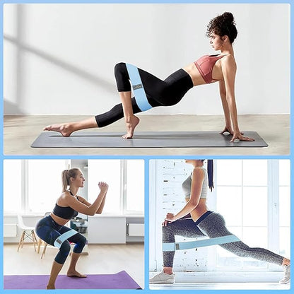 Fabric Resistance Bands for Working Out, 6Pack Non-Slip Exercise Bands for Women and Men, Fabric Booty Bands for Home, Fitness, Pilates, Stretching