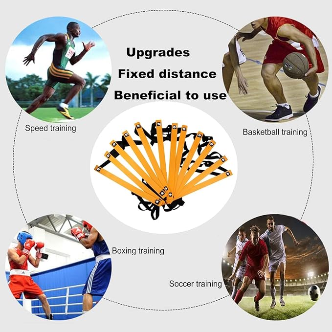 Agility Ladder Speed Agility Training Equipment,1 Agility Ladder 20ft,4 Hurdles,Training Soccer Cones,Jump Rope,Running Parachute, Agility Training Equipment for Kids Youth Adul