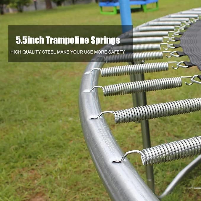 50 Pack Trampoline Springs 5.5” Heavy Duty Galvanized Steel Replacement Trampoline Parts Springs with T Hook,Trampoline Accessories