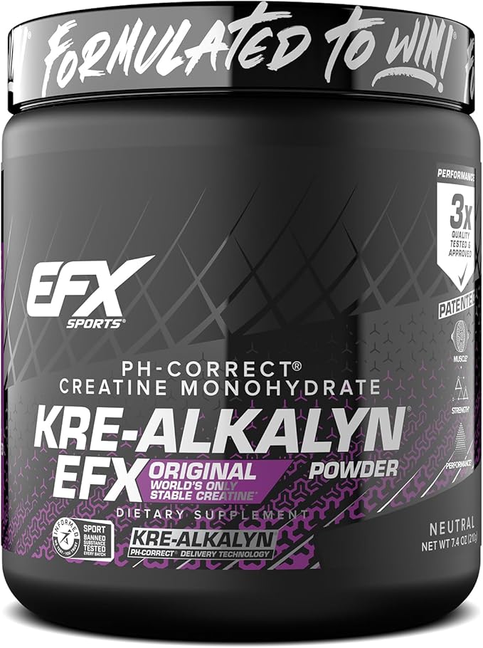 EFX Sports Kre-Alkalyn EFX Powder | pH Correct Creatine Monohydrate Powder Supplement | Strength, Muscle Growth & Performance | 140 Servings (Unflavored)