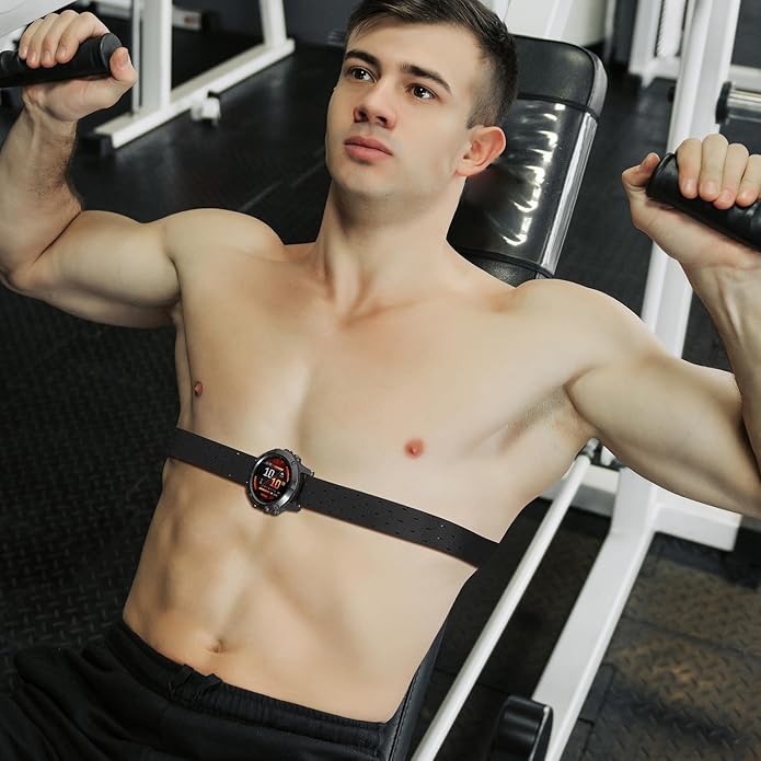 26mm QuickFit Heart Rate Chest Strap Compatible with Garmin Fenix 6X/6X Pro/7X/Fenix 8 51mm/5X/5X Plus/3, Soft Sport Nylon for Instinct 3 50mm Band/Descent MK1/D2 Delta PX/D2 Charlie Men Women