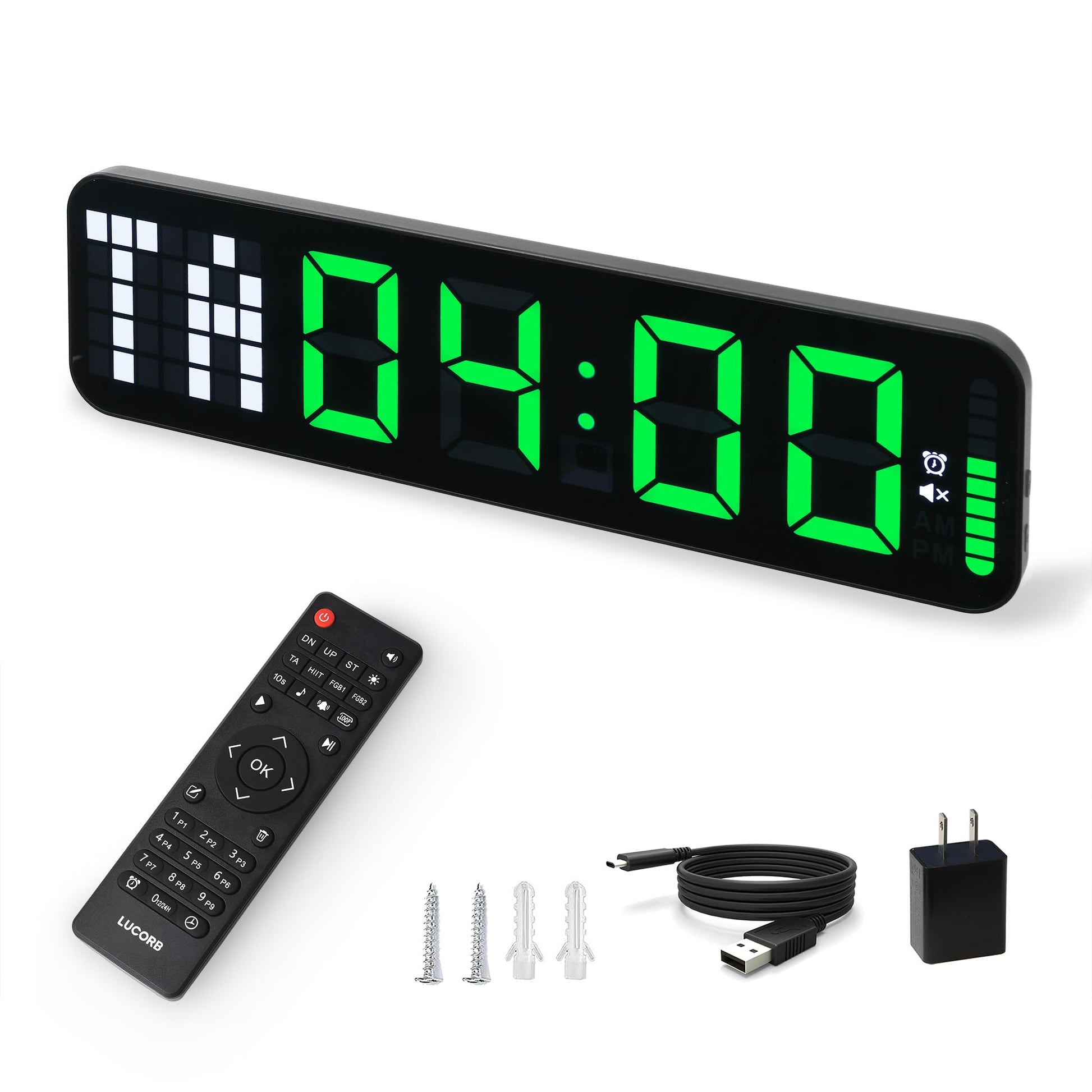 Gym Timer 15'' Large Wall Clocks for Home Gym, Interval Workout Countdown Clock Remote Control for