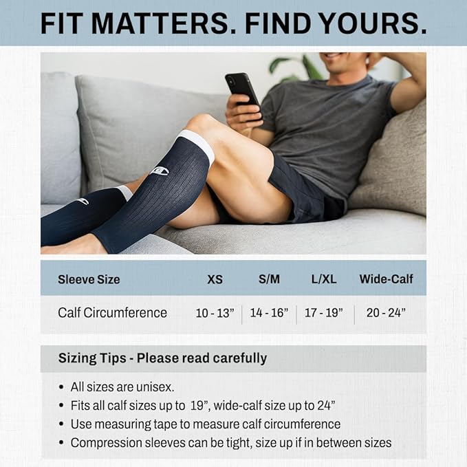 Calf Sleeve for Pain Relief | Calf Guard for Running, Cycling, Nurses, and Sports