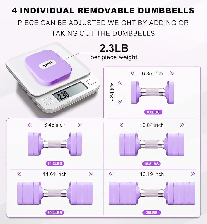 15LB 20LB 40LB 50LB Adjustable Dumbbell Set Free Weights Dumbbells Set for Women Men Hand Weights Sets Adjust Dumbbell Weight Sets for Home Gym Exercise Workout Strength Training Equipments