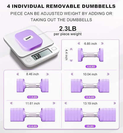 15LB 20LB 40LB 50LB Adjustable Dumbbell Set Free Weights Dumbbells Set for Women Men Hand Weights Sets Adjust Dumbbell Weight Sets for Home Gym Exercise Workout Strength Training Equipments