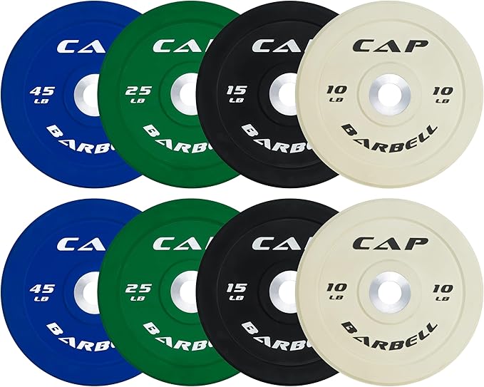 CAP Barbell 2-Inch Olympic Bumper Plate Weight Set | 100-370 lbs | Multiple Options