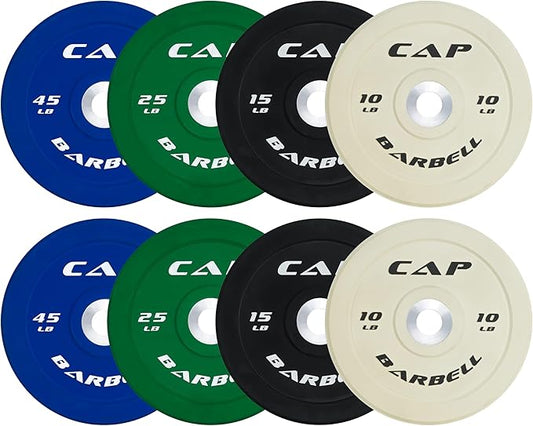 CAP Barbell 2-Inch Olympic Bumper Plate Weight Set | 100-370 lbs | Multiple Options