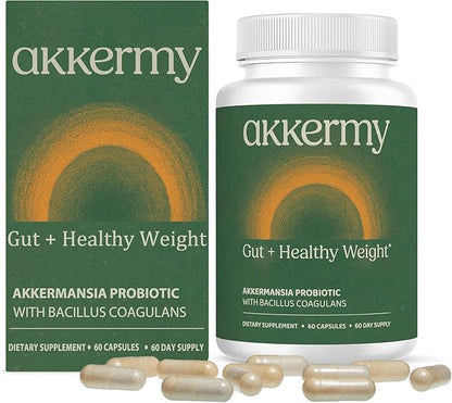 Akkermansia Probiotic for Appetite & Craving Control | Increases GLP-1 & Boosts Healthy Weight | 60 Day Supply | Made in USA | Bacillus Coagulans, B2, D3 & Chromium | SIBO Friendly, Vegan, Gluten Free