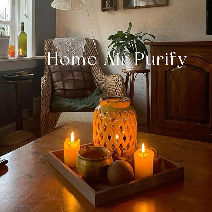 2x5 Inch Beeswax Candles, Natural Beeswax Pillar Candle with 52 Hours Burn Time, Organic Emergency Candle Long Burning for Home Decor, Gift Sending, Smokeless & Dripless