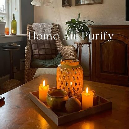 2x5 Inch Beeswax Candles, Natural Beeswax Pillar Candle with 52 Hours Burn Time, Organic Emergency Candle Long Burning for Home Decor, Gift Sending, Smokeless & Dripless