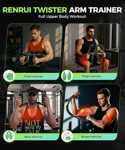 Twister Arm Trainer, Adjustable 5 Resistance Levels (40-130 lbs) Chest & Arm Workout Equipment for Men & Women, Ergonomic Home Gym Strength Trainer with Anti-Slip Handles & Carry Bag