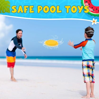 Soulchen Beach Games Flying Disc for Pool, Soaks The Target on Impact, Splash Water Flying Disc, Set of 3, Water Splashing for Pool, Beach, Park, Backyard Games