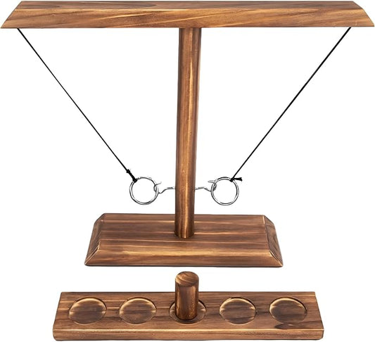 Ring Toss Game for Adults, Hook and Ring Game, Swinging String Hook & Ring Tabletop Battle Game
