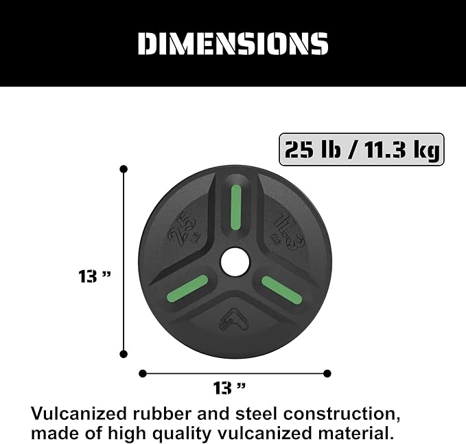 Cast Iron Plate Weights by Tribe WOD- Gym Weights for Men and Women, Cast Iron Plate Weights 1 of 2, Rubber and Steel Weights for Lifting (1 Plate)