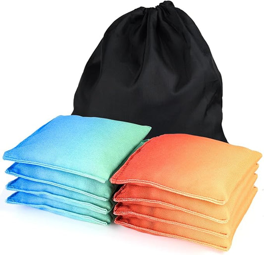 Weather Resistant Cornhole Bags, Gradient Corn Hole Bags Set of 8, Cornhole Bean Bags, Modified
