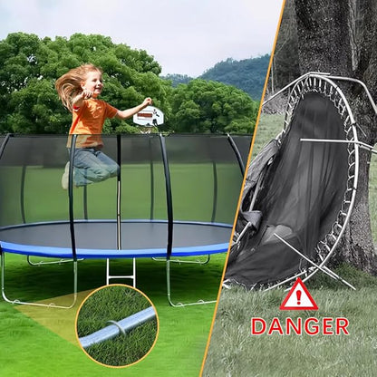 12" Trampoline Stake Anchors high Wind u Stakes for Ground Anchor Heavy Duty Stakes Trampoline Anchors Accessories (Silver-4PCS)