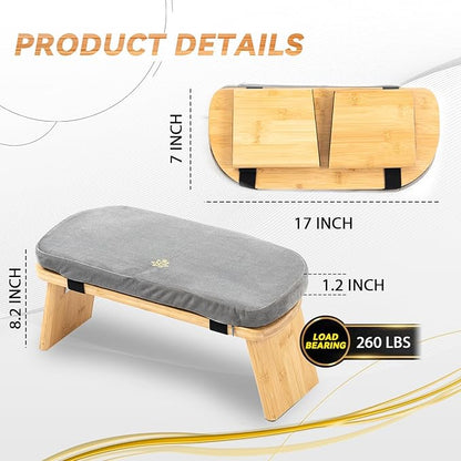 Meditation Bench, Bamboo Meditation Stool, Folding Kneeling Meditation Bench, Seiza Prayer Bench, Prayer Bench with Meditation Cushion, Kneeling Stool