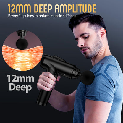 OLsky Massage Gun Deep Tissue 30 Speeds 9 Attachments Handheld (Black)