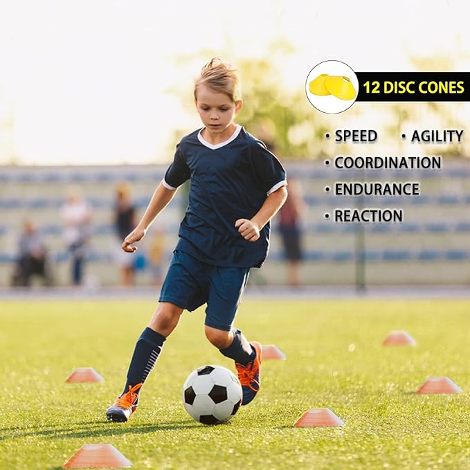 Agility Ladder Speed Agility Training Equipment,1 Agility Ladder 20ft,4 Hurdles,Training Soccer Cones,Jump Rope,Running Parachute, Agility Training Equipment for Kids Youth Adul